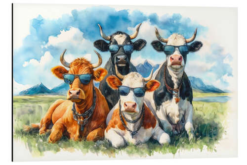 Aluminium print Cool cows