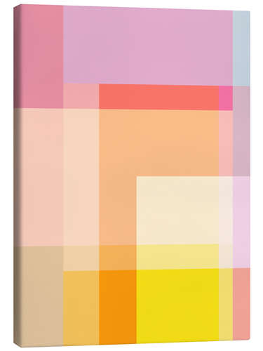 Quadro em tela Modern Geometric Shapes in Peach and Yellow