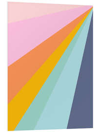 Tableau en PVC Retro Geometric Striped Sunburst