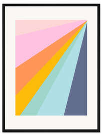 Gerahmter Kunstdruck Retro Geometric Striped Sunburst