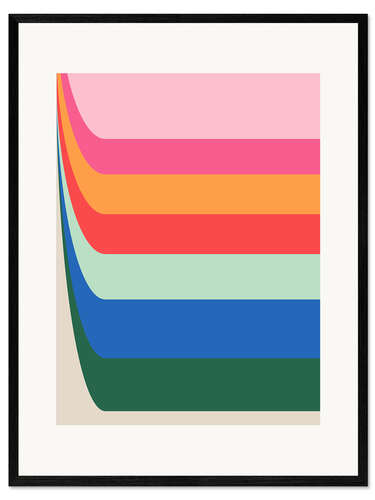 Ingelijste kunstdruk Retro Geometric Stripes