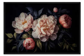 Gerahmter Kunstdruck Mitternachtsblüten