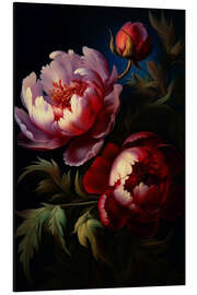 Magnettafel Barocke Pfingstrosen