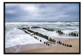 Gerahmter Kunstdruck Stürmisches Wetter in Rantum auf Sylt
