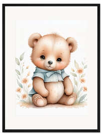 Gerahmter Kunstdruck Kinder-Teddybär