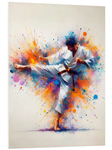 Foam board print Watercolour karateka