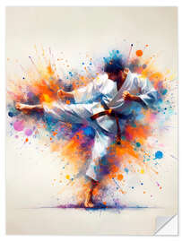 Wall sticker Watercolour karateka