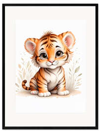 Plakat artystyczny premium w ramie Tiger with sweet eyes