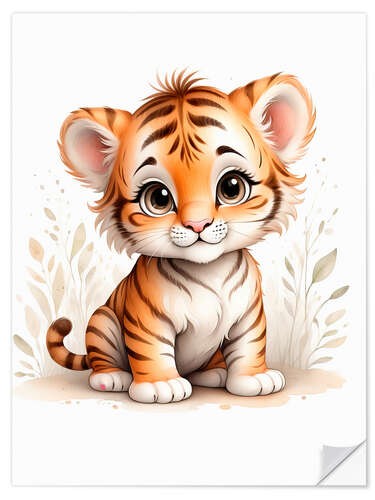 Wall sticker Tiger with sweet eyes