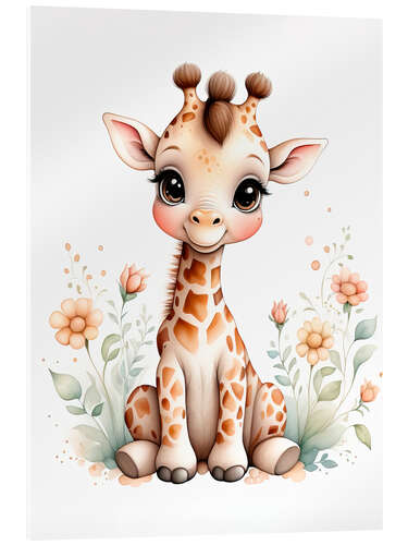 Acrylglasbild Niedliche baby Giraffe