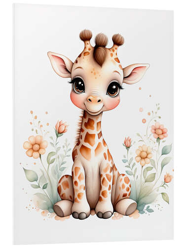 Foam board print Cute baby giraffe