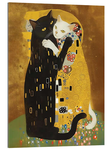 Quadro em plexi-alumínio Kitty Klimt Kiss