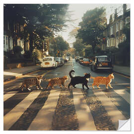 Vinilo para la pared Abbey Road Cats