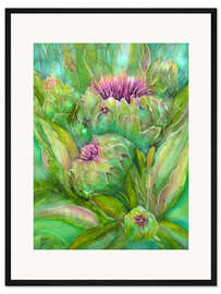 Gerahmter Kunstdruck Artischocke Aquarell