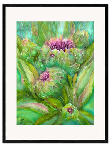 Kehystetty taidepainatus Artichoke watercolor