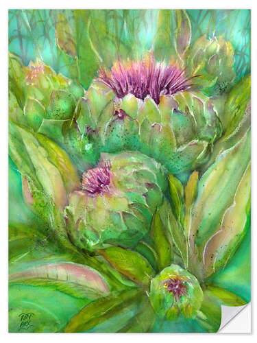 Sticker mural Artichoke watercolor