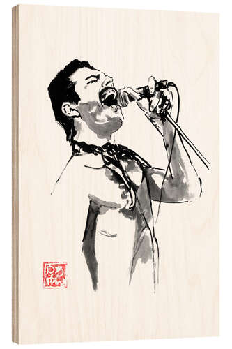 Stampa su legno Freddie sings