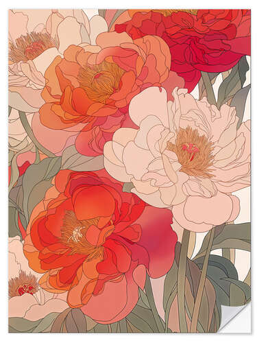 Selvklebende plakat Red Velvet Blooms