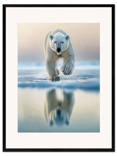 Ingelijste kunstdruk Polar Bear Beauty