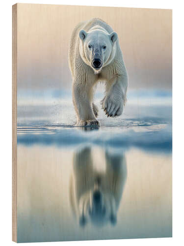 Holzbild Die Schönheit des Eisbären