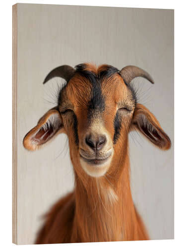 Wood print Dreamy Goat