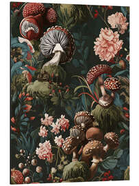 Magnettafel Pilze und Blüten