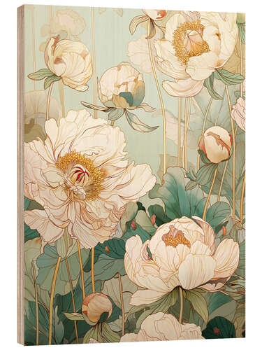 Tableau en bois Ivory Bloom Waltz