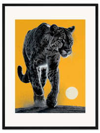 Gerahmter Kunstdruck Leopard in der Dämmerung