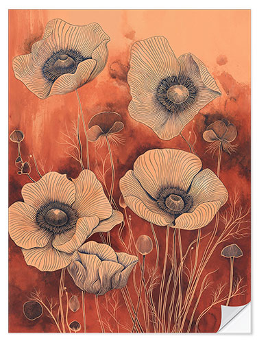 Vinilo para la pared Whispering Poppies