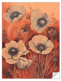 Sticker mural Whispering Poppies