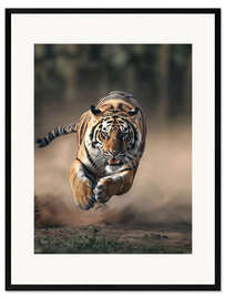Impression artistique encadrée Tiger's Charge