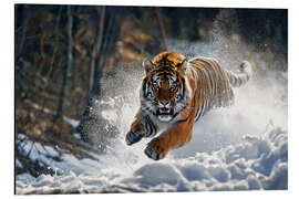 Aluminium print Siberian Tiger in The Snow