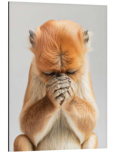 Aluminium print Praying Monkey