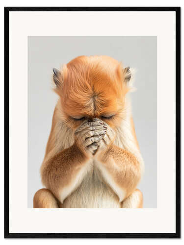 Framed art print Praying Monkey