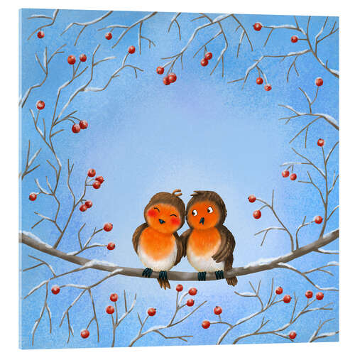 Acrylglasbild Rotkehlchen
