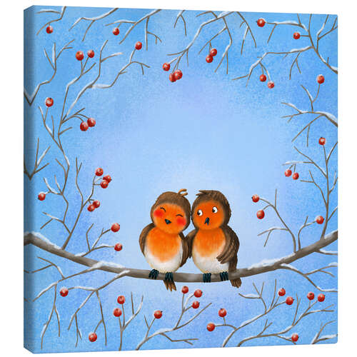 Canvas print Robins