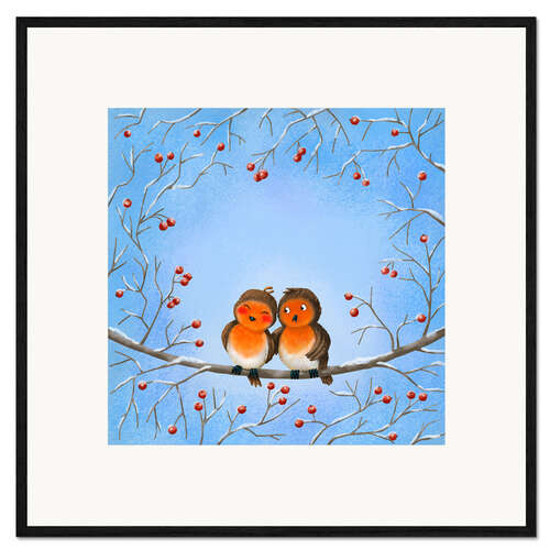 Ingelijste kunstdruk Robins