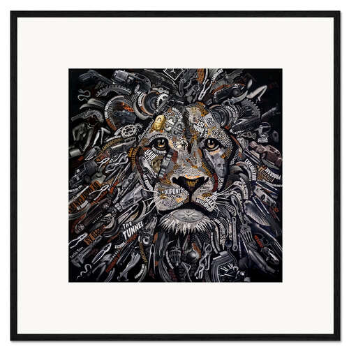 Inramat konsttryck August, the Lion