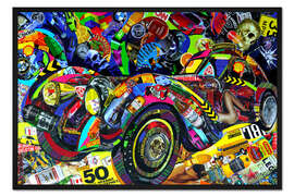 Gerahmter Kunstdruck Vintage Auto