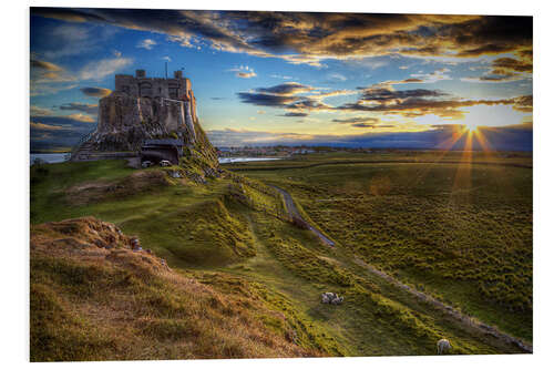 Print på skumplade Lindisfarne Castle, Northumberland, England