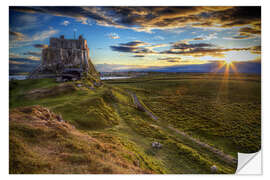 Sticker mural Lindisfarne Castle, Northumberland, England