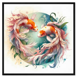 Gerahmter Kunstdruck Sternzeichen Fische