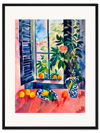 Gerahmter Kunstdruck Ansicht des Frühlingsfensters