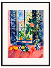 Plakat artystyczny premium w ramie Spring window view