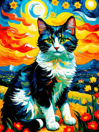 Magnettafel Die Katze des Künstlers