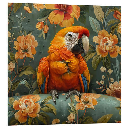 Tableau en PVC Macaw parrot on sofa