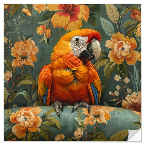 Wall sticker Macaw parrot on sofa