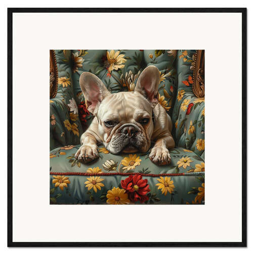 Ingelijste kunstdruk Chilling French Bulldog