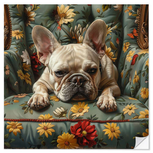 Självhäftande poster Chilling French Bulldog