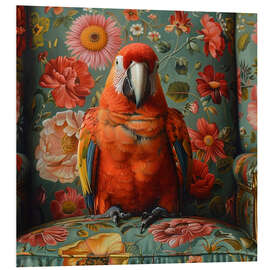 Foam board print Red Parrot on Sofa